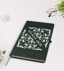 Kişiye Özel İsimli Yeşil Termo Deri Defter Model 10