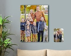 Kişiye Özel Tam Boy Aile Karikatürlü Kanvas Tablo 50x70cm-3