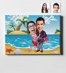 Kişiye Özel Karikatür Kanvas Tablo (50 x 70 cm.) 5