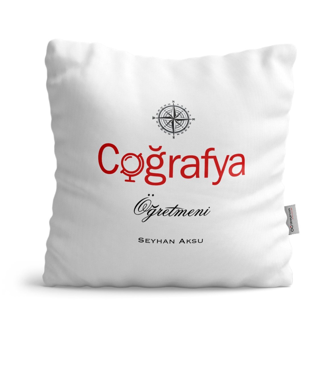 Kişiye Özel Coğrafya Öğretmeni Saten Yastık - 1