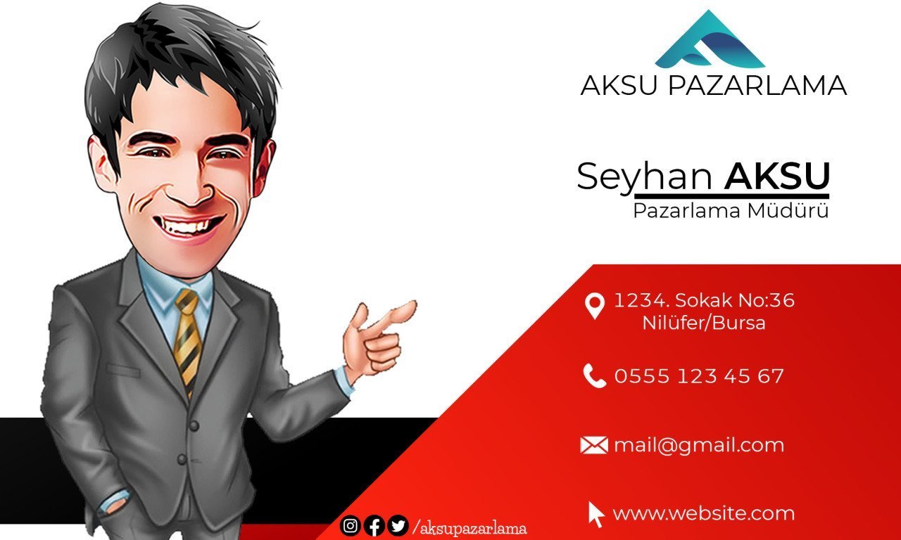 Kişiye Özel Karikatürlü Bitmeyen Kartvizit - Model 1