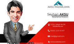 Kişiye Özel Karikatürlü Bitmeyen Kartvizit - Model 1