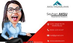 Kişiye Özel Karikatürlü Bitmeyen Kartvizit - Model 1