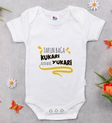 BK Kids Takun Bağa Kukari Tasarımlı Beyaz Bebek Body Zıbın-1