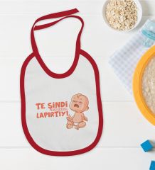 BK Kids Te Şindi Koparacam Tasarımlı Kırmızı Bebek Mama Önlüğü-1