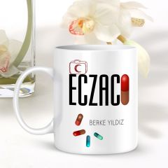 Kişiye Özel Mesleki Eczacı Beyaz Kupa Bardak - 001