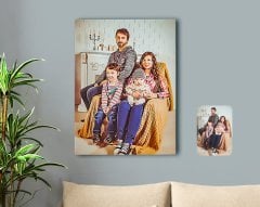 Kişiye Özel Tam Boy Aile Karikatürlü Kanvas Tablo 50x70cm-2