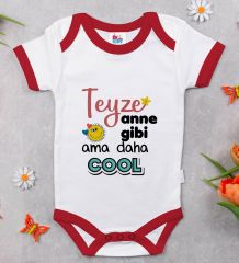 BK Kids Teyze Anne Gibi Tasarımlı Kırmızı Bebek Body Zıbın-1
