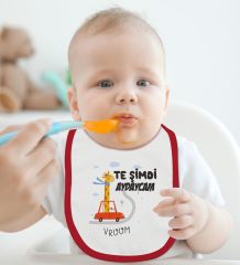 BK Kids Te Şimdi Tasarımlı Kırmızı Bebek Mama Önlüğü-1