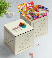 Kişiye Özel Tasarım Öğretmeni Ahşap Kutuda Nostaljik Lezzetler Hediye Seti-2