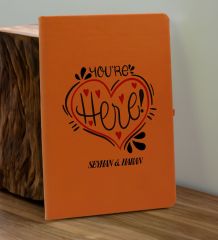 BK Gift Sevgiliye Özel İsimli Turuncu Defter ve Somon Cam Matara Hediye Seti-12, Sevgiliye Hediye, Sevgililer Günü, Yeni İş Hediyesi