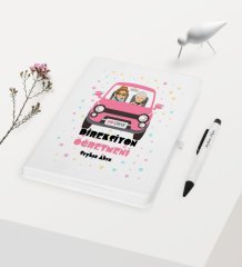 Kişiye Özel Direksiyon Öğretmeni Temalı Beyaz Defter Kalem Hediye Seti - 1
