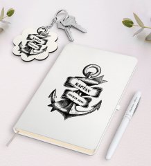 Kişiye Özel Kaptan Beyaz Defter Kalem Ve Anahtarlık Hediye Seti-6