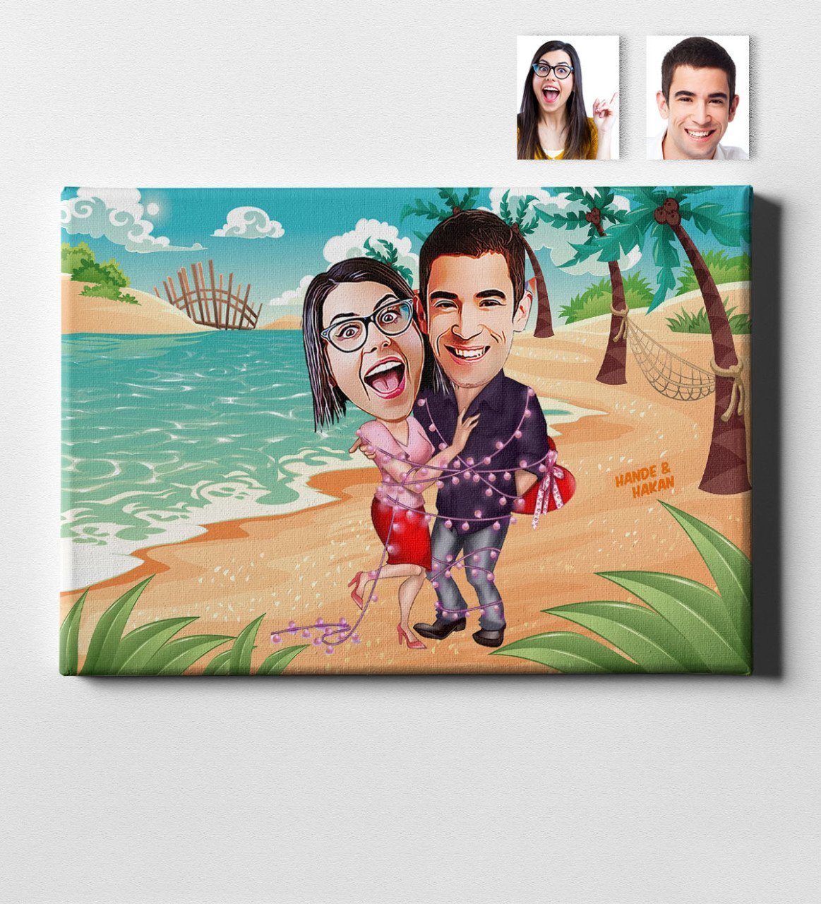 Kişiye Özel Karikatür Kanvas Tablo (50 x 70 cm.) 2