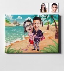 Kişiye Özel Karikatür Kanvas Tablo (50 x 70 cm.) 2