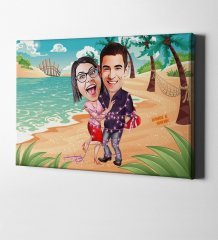 Kişiye Özel Karikatür Kanvas Tablo (50 x 70 cm.) 2