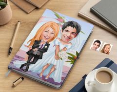 Bk Gift Kişiye Özel Sevgililer Karikatürlü Beyaz Defter-16 , Arkadaşa Hediye , Sevgiliye Hediye