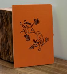 BK Gift Sevgiliye Özel İsimli Turuncu Defter ve Somon Cam Matara Hediye Seti-11, Sevgiliye Hediye, Sevgililer Günü, Yeni İş Hediyesi