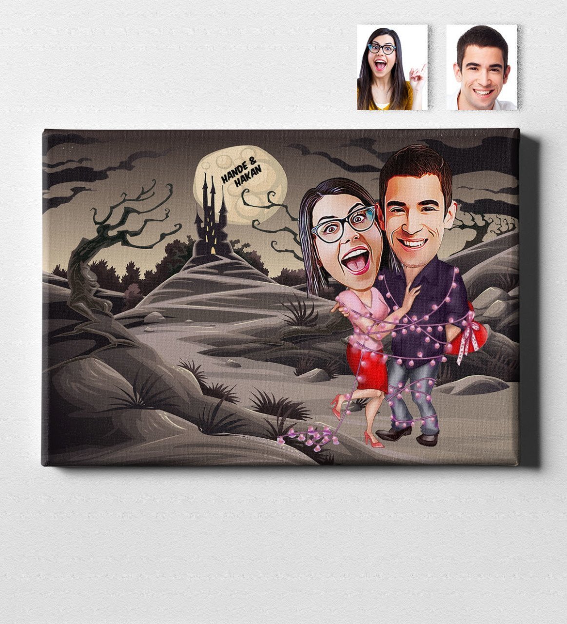 Kişiye Özel Karikatür Kanvas Tablo (50 x 70 cm.) 1