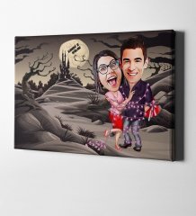 Kişiye Özel Karikatür Kanvas Tablo (50 x 70 cm.) 1