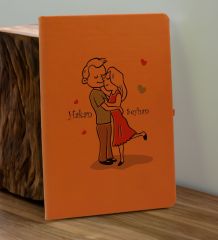 BK Gift Sevgiliye Özel İsimli Turuncu Defter ve Somon Cam Matara Hediye Seti-10, Sevgiliye Hediye, Sevgililer Günü, Yeni İş Hediyesi