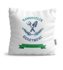 Kişiye Özel Bahçecilik Öğretmeni Saten Yastık - 2