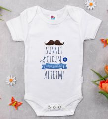 BK Kids Sünnet Tasarımlı Beyaz Bebek Body Zıbın-6