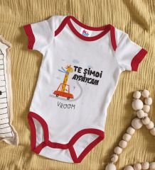 BK Kids Te Şimdi Tasarımlı Kırmızı Bebek Body Zıbın-1