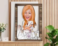 BK Gift Kişiye Özel Kadın Mimar Karikatürlü 3D Ahşap Tablo, Sevgiliye Hediye, Arkadaşa Hediye, Yıl Dönümü Hediyesi, Doğum Günü Hediyesi-1