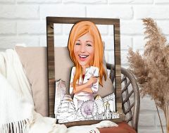 BK Gift Kişiye Özel Kadın Mimar Karikatürlü 3D Ahşap Tablo, Sevgiliye Hediye, Arkadaşa Hediye, Yıl Dönümü Hediyesi, Doğum Günü Hediyesi-1