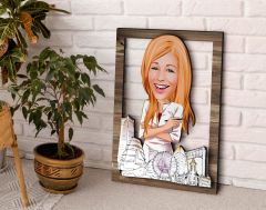 BK Gift Kişiye Özel Kadın Mimar Karikatürlü 3D Ahşap Tablo, Sevgiliye Hediye, Arkadaşa Hediye, Yıl Dönümü Hediyesi, Doğum Günü Hediyesi-1