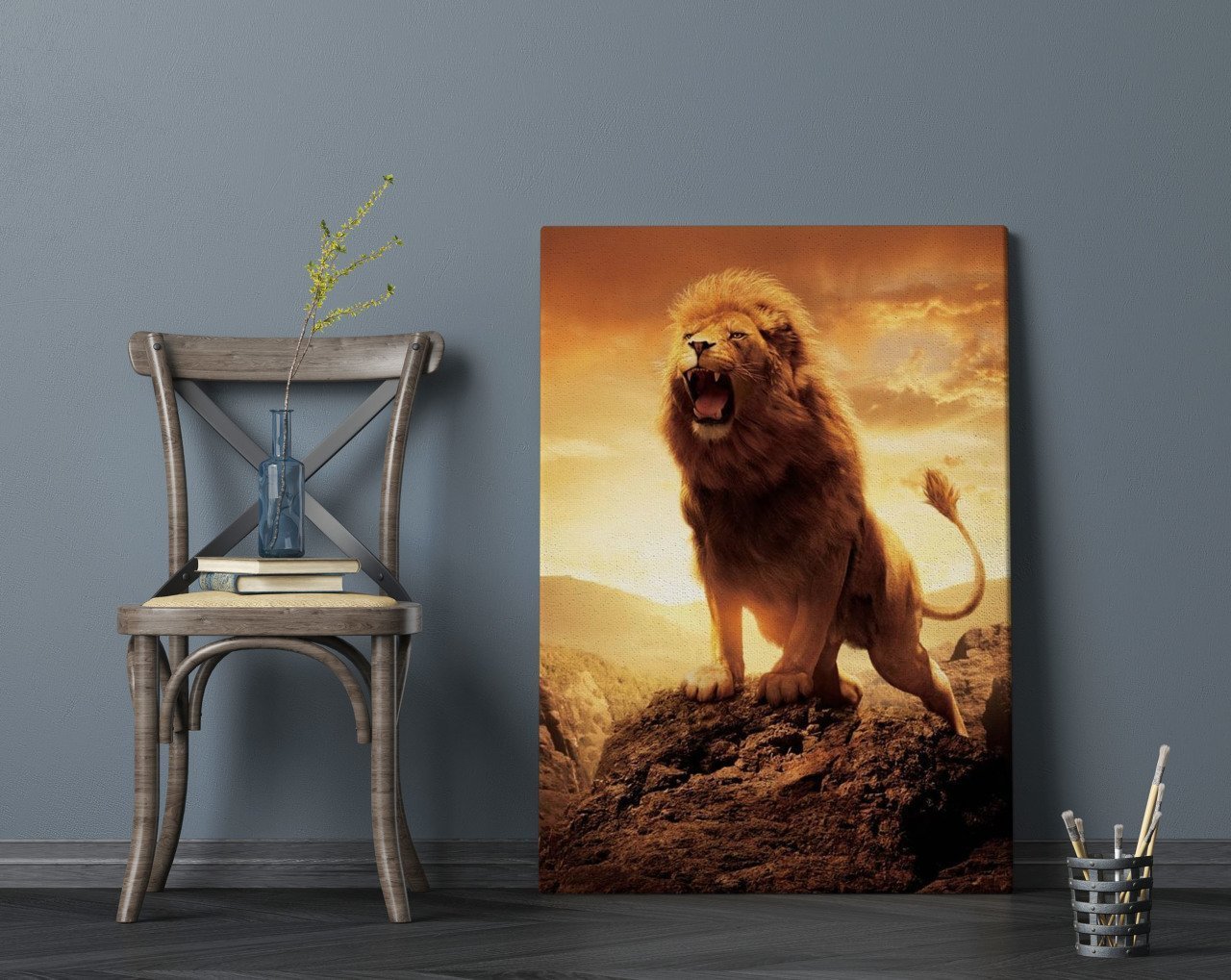 BK Home Lion Tasarımlı Kanvas Tablo 70x100cm-2