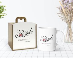 Kişiye Özel Ahşap Kutuda Mânâ Berceste Tasarımlı Beyaz Kupa Bardak-1