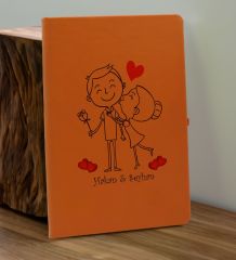BK Gift Sevgiliye Özel İsimli Turuncu Defter ve Somon Cam Matara Hediye Seti-9, Sevgiliye Hediye, Sevgililer Günü, Yeni İş Hediyesi