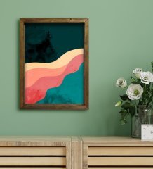 BK Gift Otel Odası Konseptli Doğal Masif Ahşap Çerçeveli Tablo 30x40cm-123