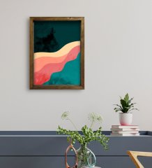 BK Gift Otel Odası Konseptli Doğal Masif Ahşap Çerçeveli Tablo 30x40cm-123