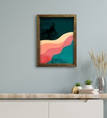BK Gift Otel Odası Konseptli Doğal Masif Ahşap Çerçeveli Tablo 30x40cm-123