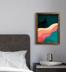 BK Gift Otel Odası Konseptli Doğal Masif Ahşap Çerçeveli Tablo 30x40cm-123