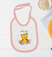 BK Kids Love You Tasarımlı Pembe Bebek Body Zıbın ve Mama Önlüğü Hediye Seti-1
