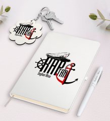 Kişiye Özel Kaptan Beyaz Defter Kalem Ve Anahtarlık Hediye Seti-2