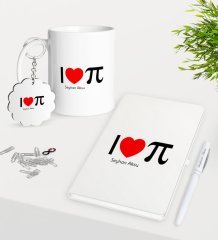 Kişiye Özel Matematik Öğretmeni Kupa Anahtarlık Beyaz Defter Kalem Hediye Seti-12