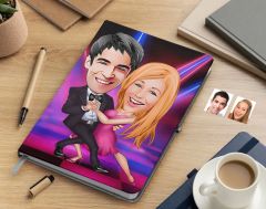 Bk Gift Kişiye Özel Sevgililer Karikatürlü Beyaz Defter-13 , Arkadaşa Hediye , Sevgiliye Hediye