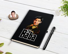 Kişiye Özel Godfather Baba Karikatürlü Siyah Defter ve Kalem Hediye Seti-3