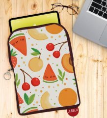BK Gift Meyveler Tasarımlı Taşınabilir Koruyucu Tablet Kılıfı & Organizer Çanta - Bordo-1