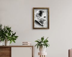 BK Home Atatürk Tasarımlı Doğal Masif Ahşap Çerçeveli Tablo 45x65cm-33