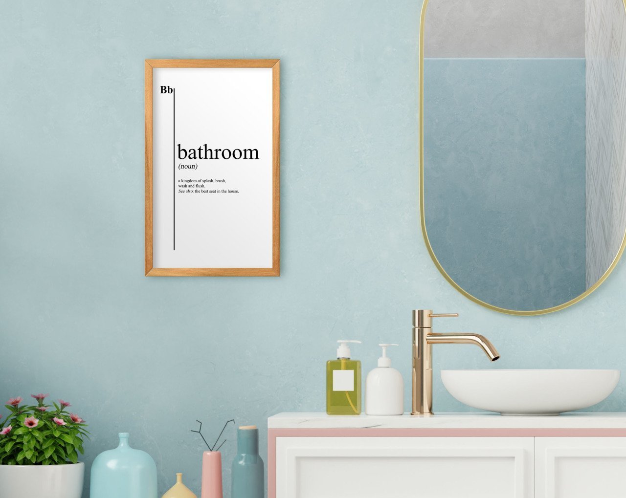 BK Home Banyo Dekoratif Retro Ahşap Tablo-19
