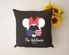 BK Gift Kişiye Özel Disney Tasarımlı Premium Kumaş Siyah Kırlent Yastık, Ev Hediyesi, Ev Dekorasyonu, Dekoratif Hediye-8