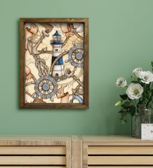BK Gift Otel Odası Konseptli Doğal Masif Ahşap Çerçeveli Tablo 30x40cm-121
