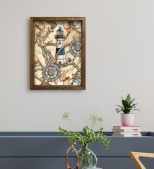 BK Gift Otel Odası Konseptli Doğal Masif Ahşap Çerçeveli Tablo 30x40cm-121