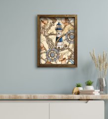 BK Gift Otel Odası Konseptli Doğal Masif Ahşap Çerçeveli Tablo 30x40cm-121